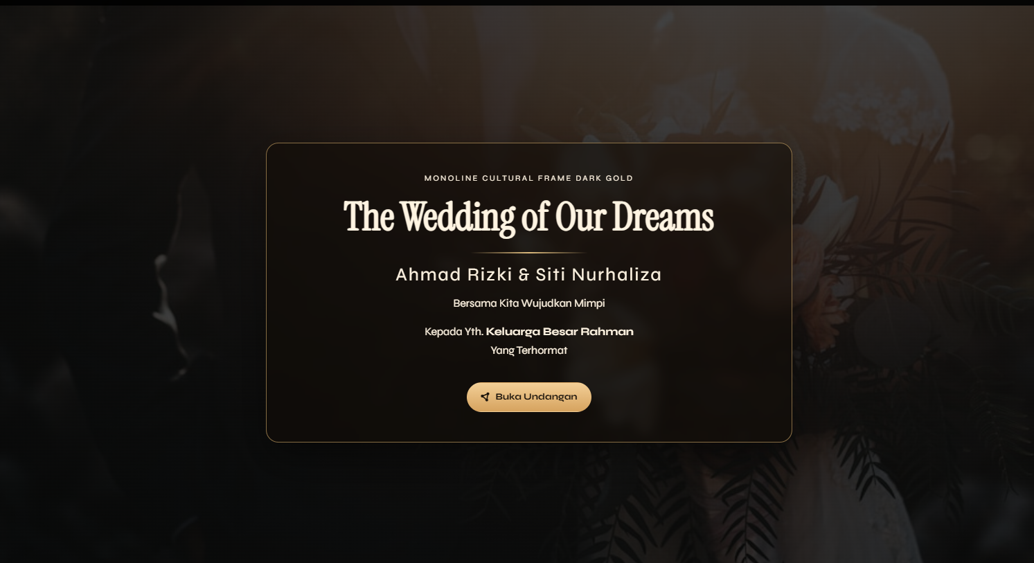 Template Nusantara Modern Monoline Cultural Frame Dark Gold