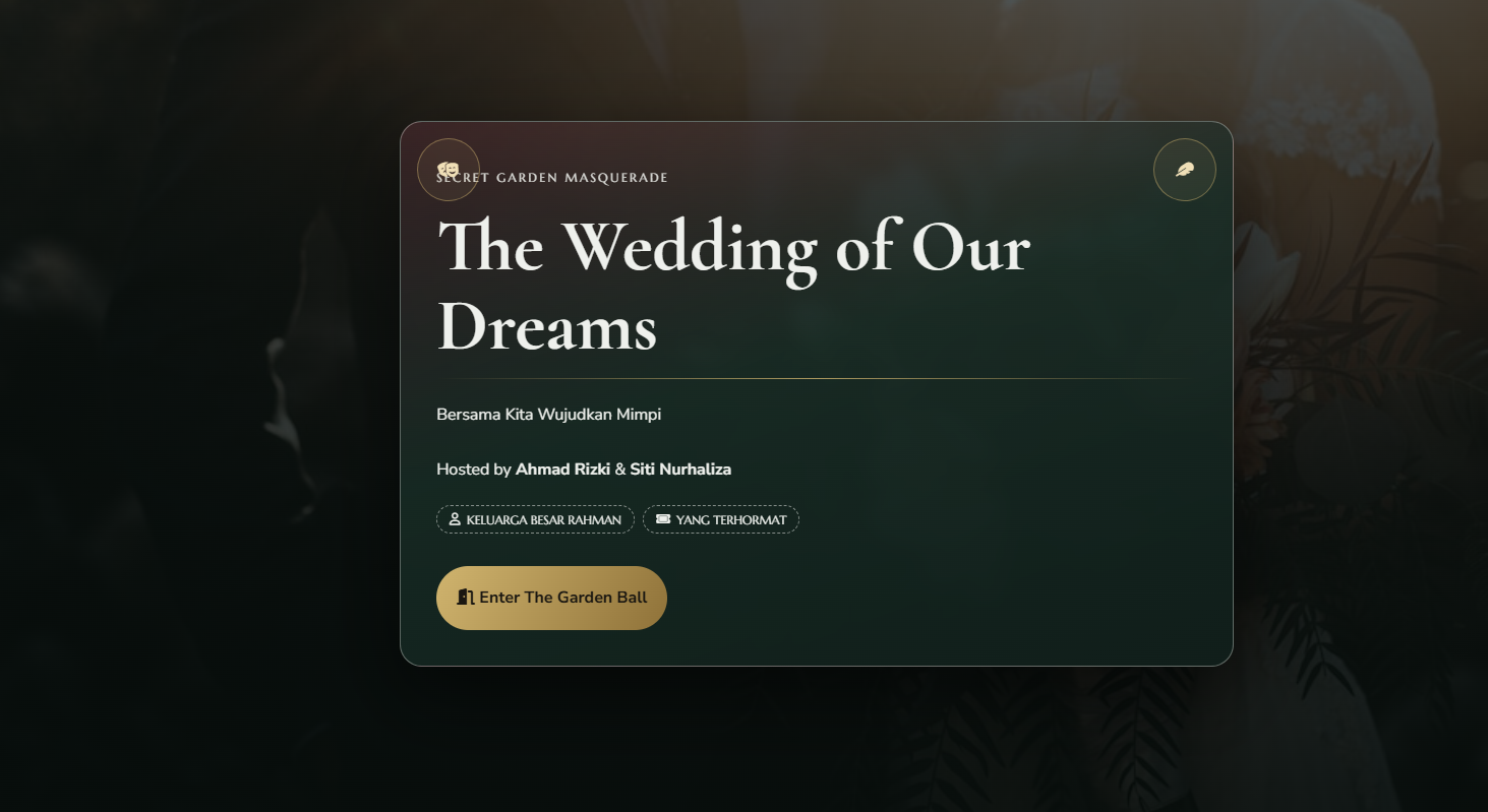 Template Secret Garden Masquerade